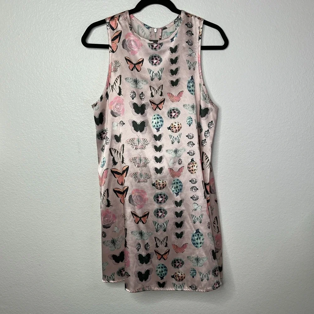 Urban Outfitters Kimchi Blue Butterfly Print Dress‎ Pink Size M Y2K Fairycore - Picture 14 of 15
